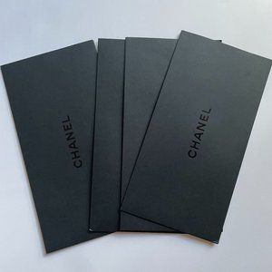 4 (Four)  Chanel black paper bill envelope sleeves